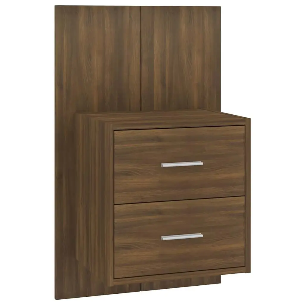 Brown Oak Wall-mounted Cabinets, 2 pcs