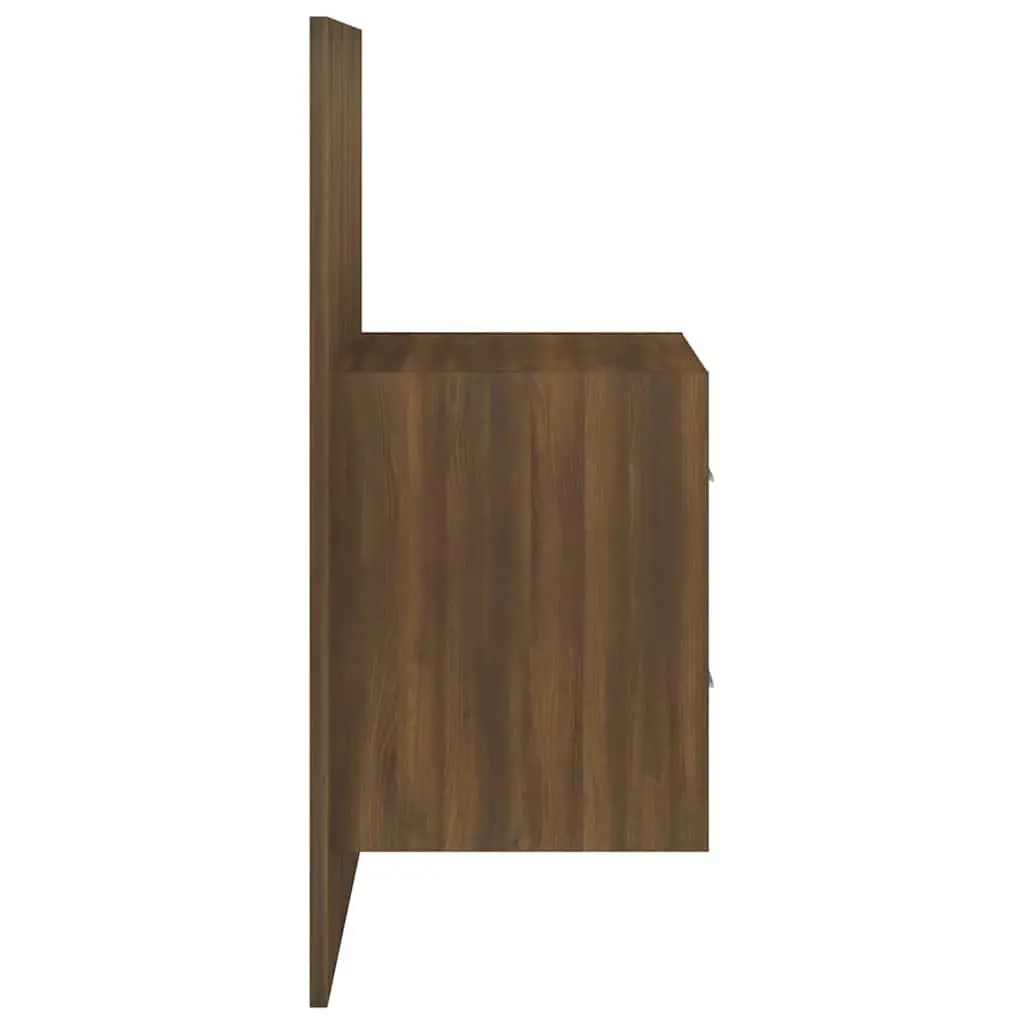 Brown Oak Wall-mounted Cabinets, 2 pcs