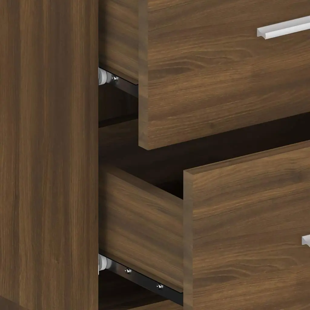 Brown Oak Wall-mounted Cabinets, 2 pcs