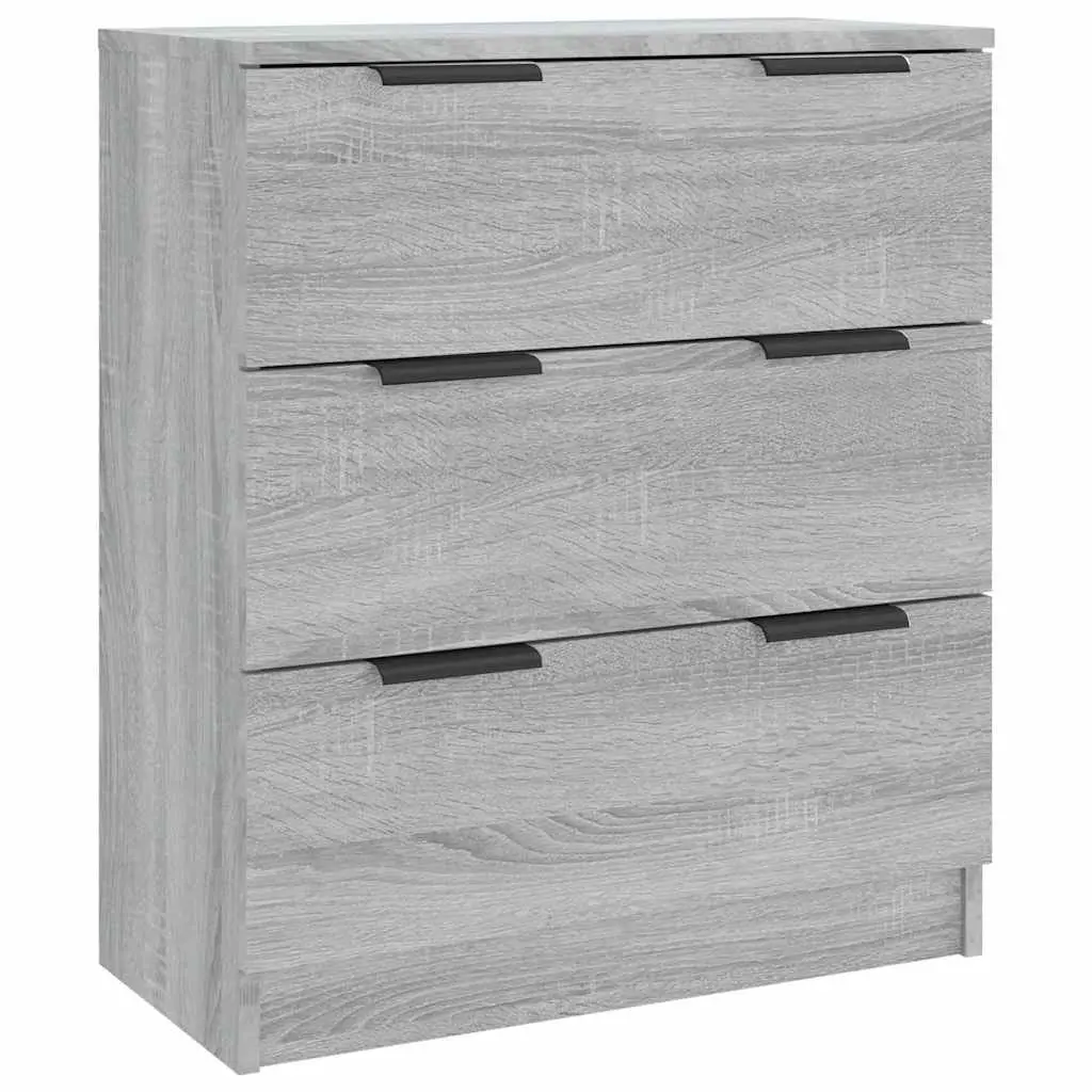 Sideboard Storage Cabinet for Lounge Dining Room Grey 60x30x70cm Engineered Wood 3 Drawers
