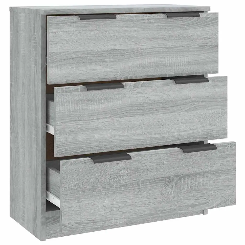 Sideboard Storage Cabinet for Lounge Dining Room Grey 60x30x70cm Engineered Wood 3 Drawers