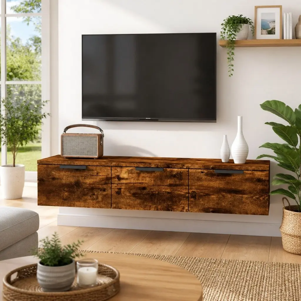 Wall Cabinet Floating Shelf Engineered Wood 102x30x20cm