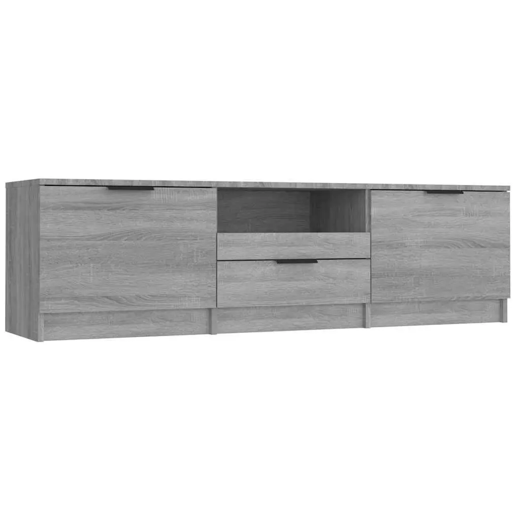 TV Cabinet Grey Sonoma 140x35x40 cm Storage Unit with Drawer Compartments