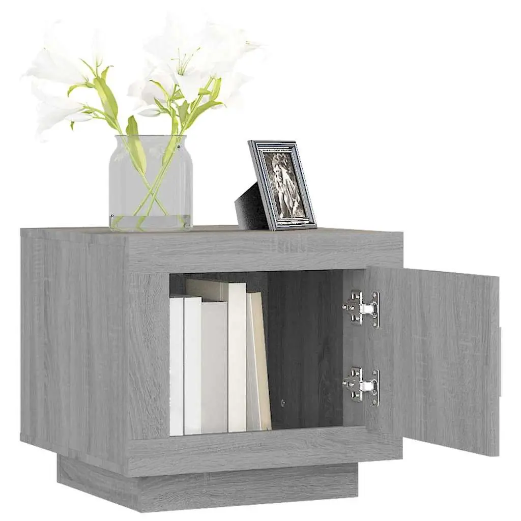 Coffee Table Grey Sonoma with Storage Door Accent Living Room Furniture