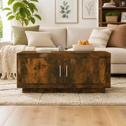Coffee Table Dimensions: 102 x 50 x 45 cm, Brown Finish