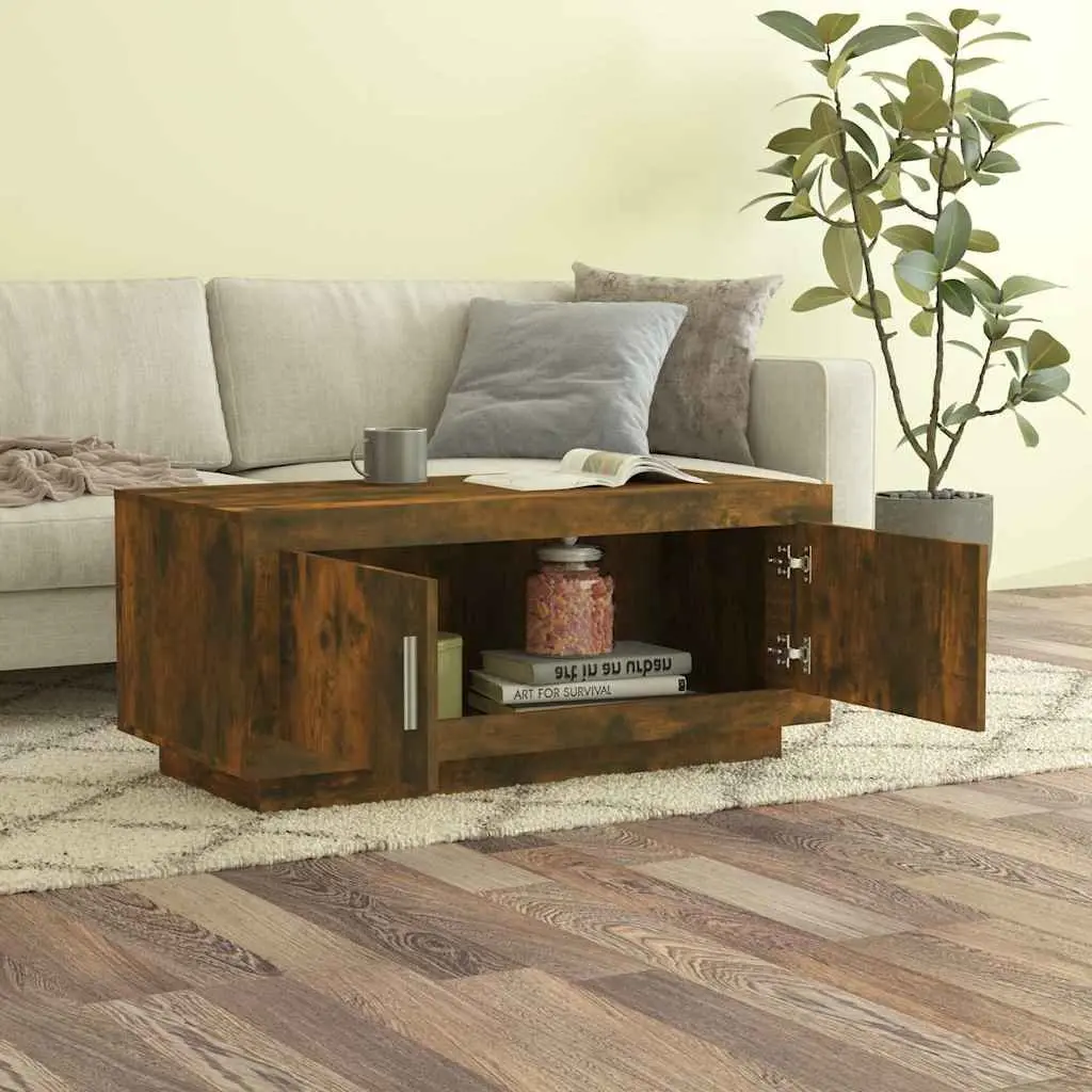 Coffee Table Living Room Brown Engineered Wood 102 x 50 x 45 cm