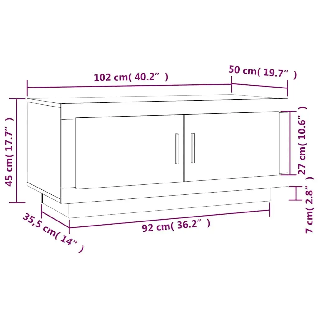 Coffee Table Living Room Brown Engineered Wood 102 x 50 x 45 cm