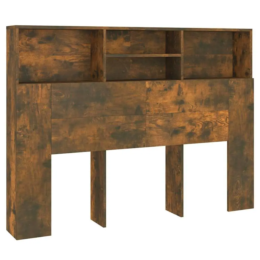 Headboard Cabinet with Storage Compartments Brown Engineered Wood Bedroom