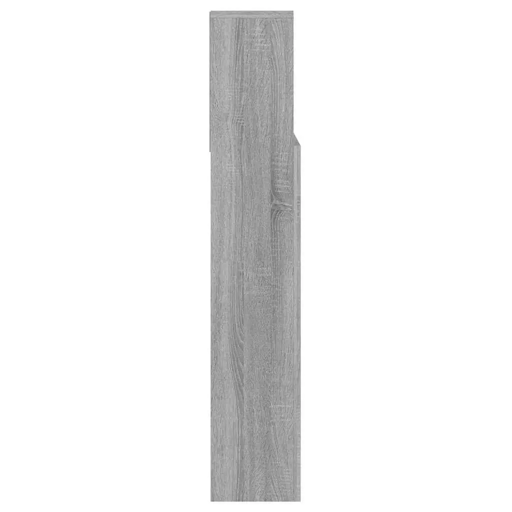 Headboard Cabinet Grey Wall-Mounted Bedroom Storage 140 cm