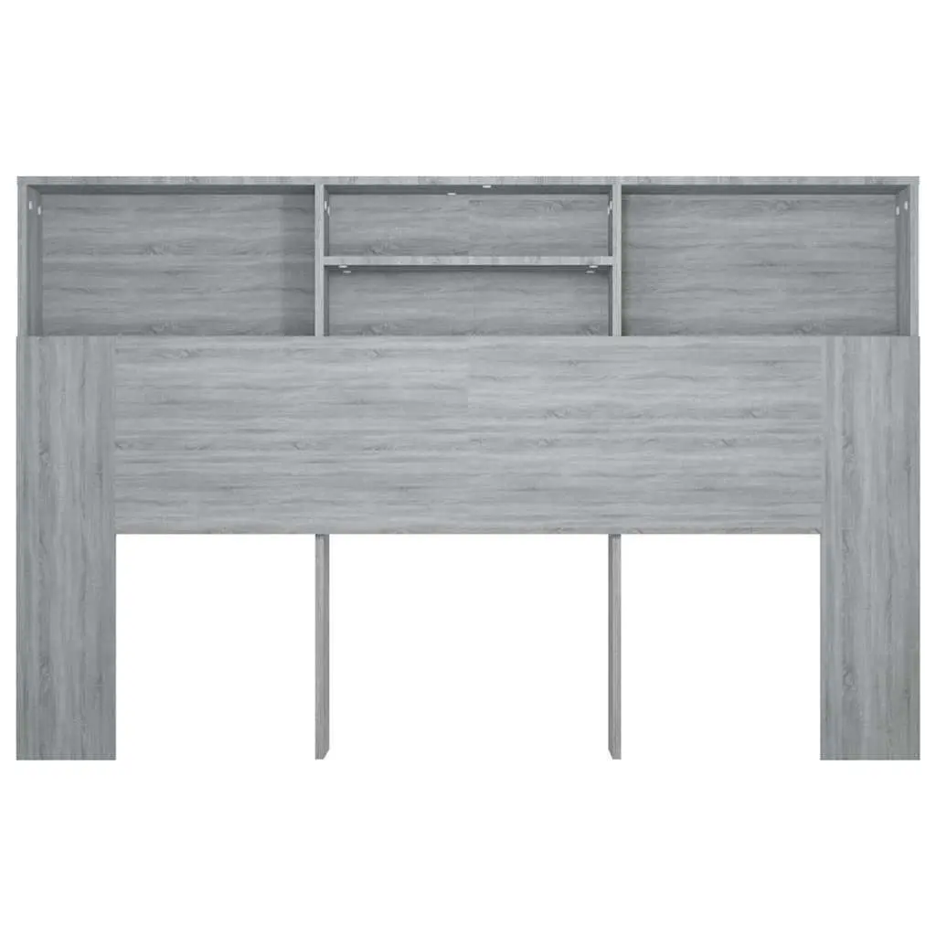 Headboard Cabinet Bedroom Storage 160cm Grey Sonoma