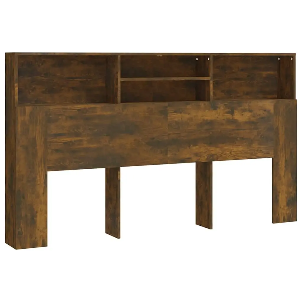 Headboard Cabinet Brown Wall-Mounted Storage Bookcase Bedroom 180cm