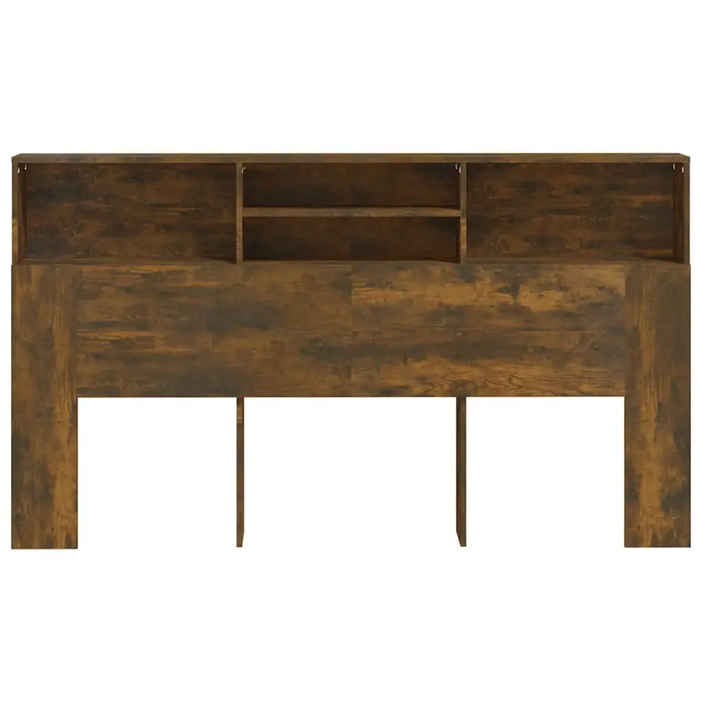 Headboard Cabinet Brown Wall-Mounted Storage Bookcase Bedroom 180cm