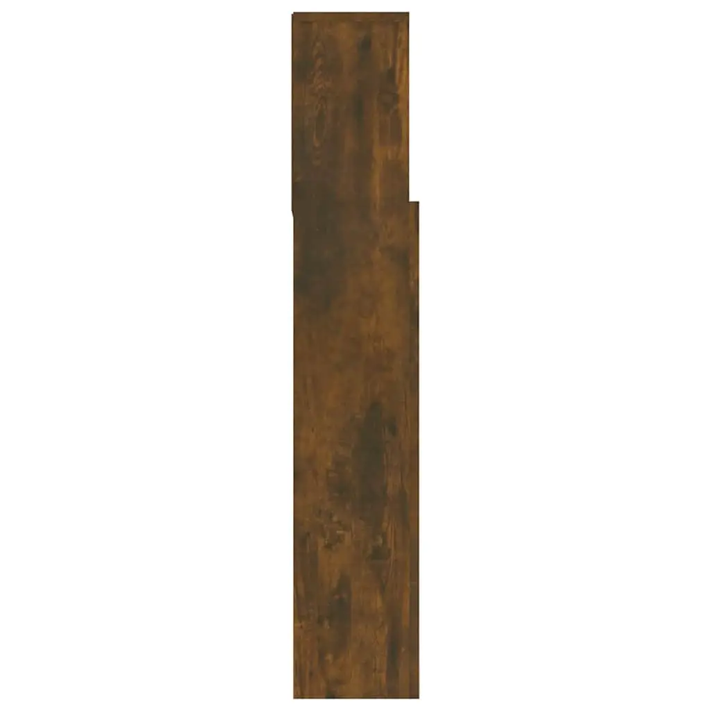 Headboard Cabinet Brown Wall-Mounted Storage Bookcase Bedroom 180cm