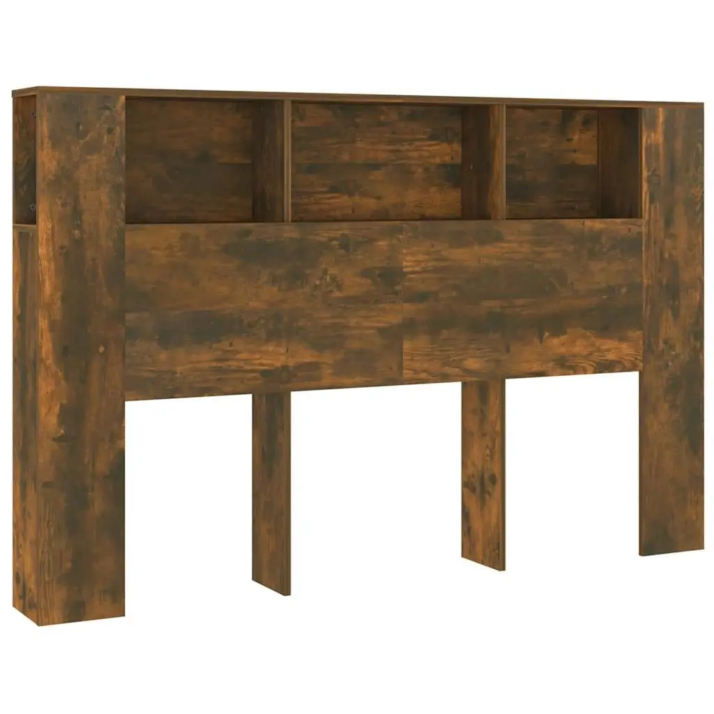 Headboard Cabinet Bedroom Storage Furniture Brown Smoked Oak 160cm
