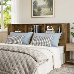 Headboard Cabinet Dimensions: 220cm, Brown, Engineered Wood