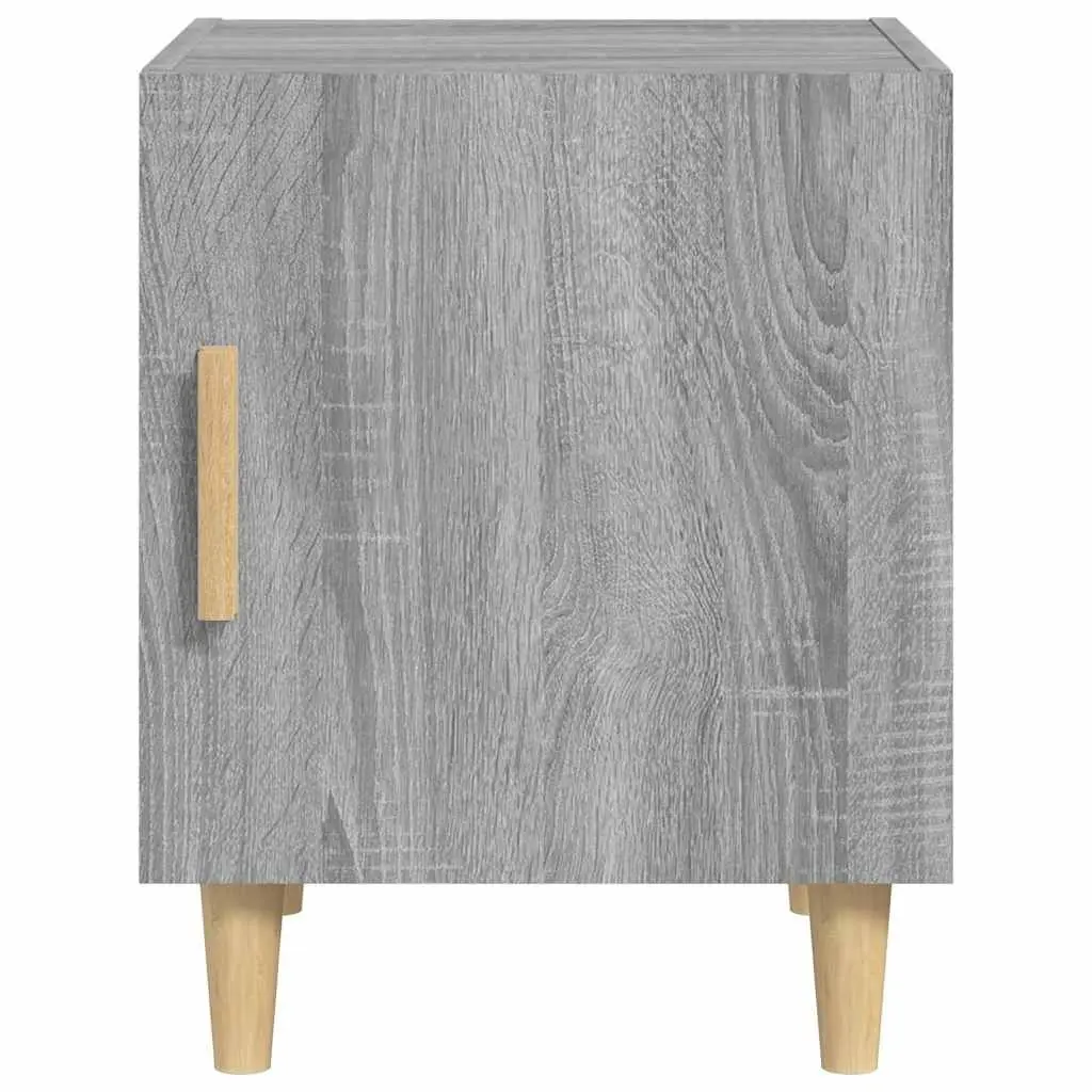 Grey Engineered Wood Bedside Storage Cabinet