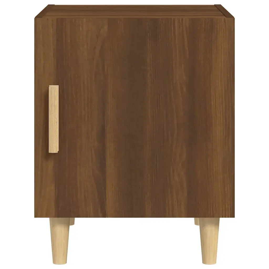 Bedside Cabinet with Storage Door Brown Engineered Wood Nightstand Table