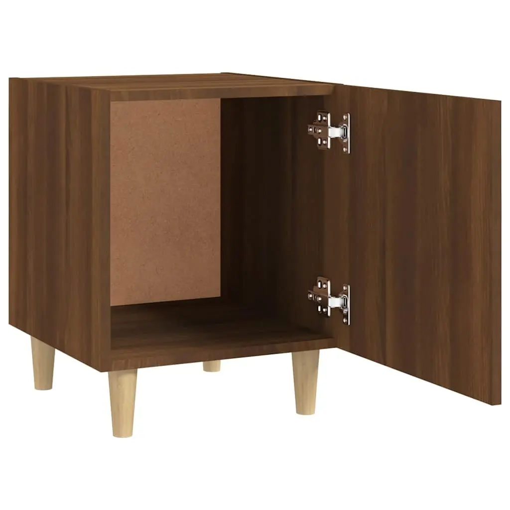 Bedside Cabinet with Storage Door Brown Engineered Wood Nightstand Table
