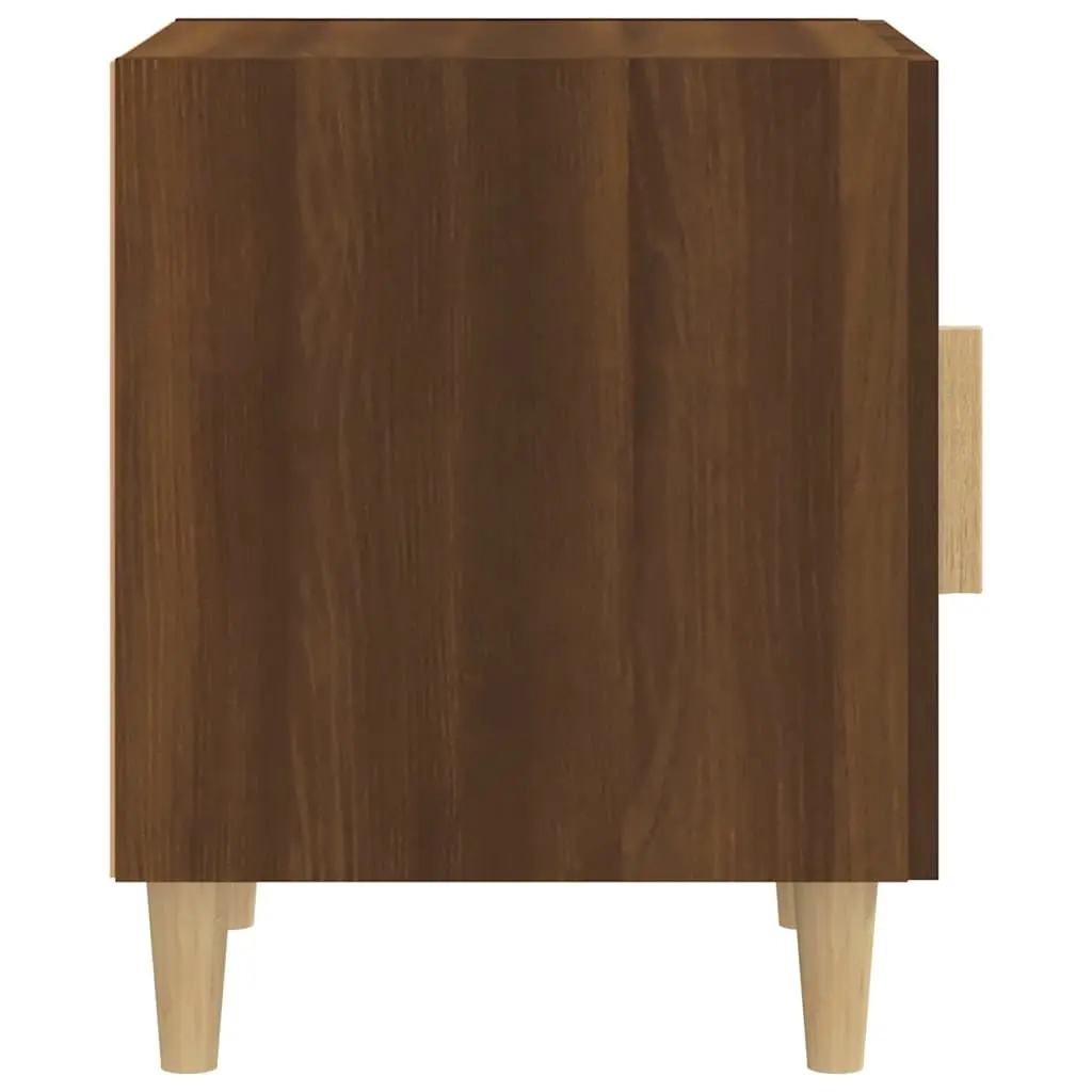 Bedside Cabinet with Storage Door Brown Engineered Wood Nightstand Table