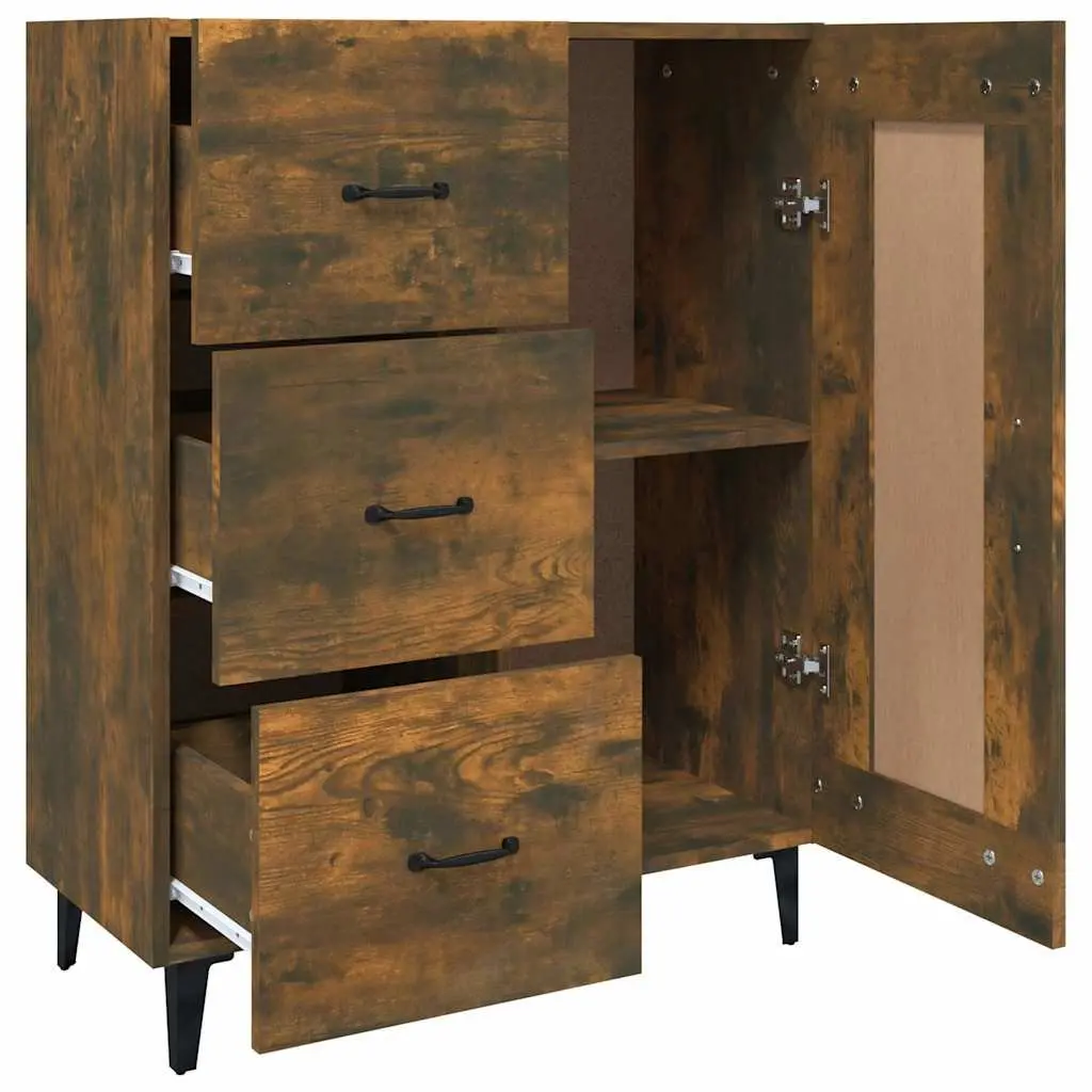 Sideboard Brown Engineered Wood Storage Cabinet Living Room 69.5x34x90cm