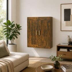 Wall Cabinet Storage Dimensions 69.5x32.5x90cm, Engineered Wood, Brown