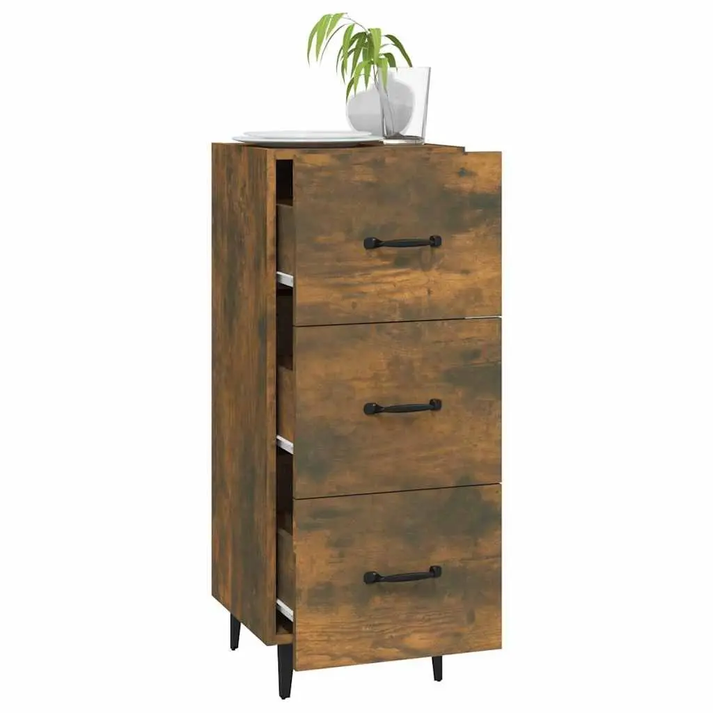 Brown Engineered Wood Sideboard with Storage Drawers