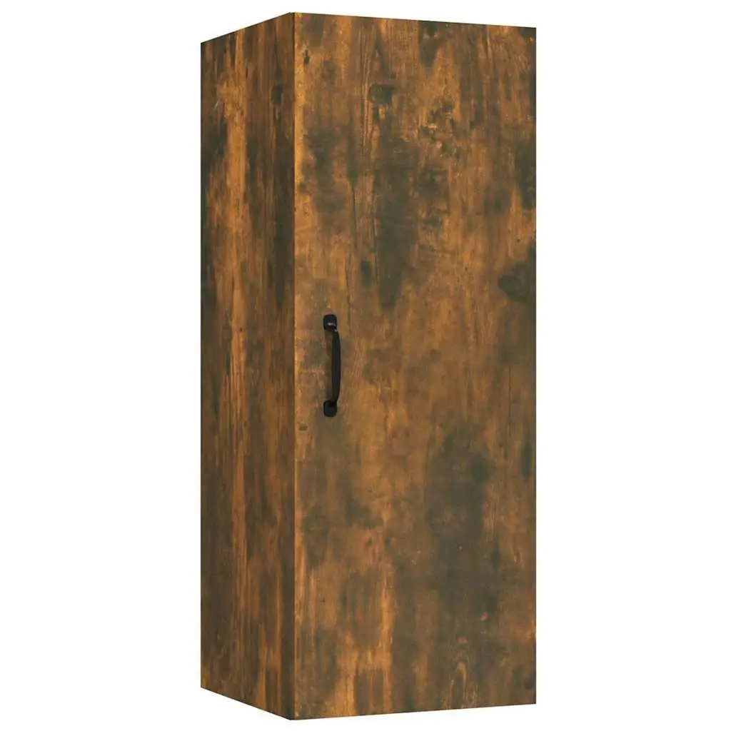 Hanging Wall Cabinet Storage Organizer Living Room Bedroom Brown Engineered Wood 34.5x34x90 cm