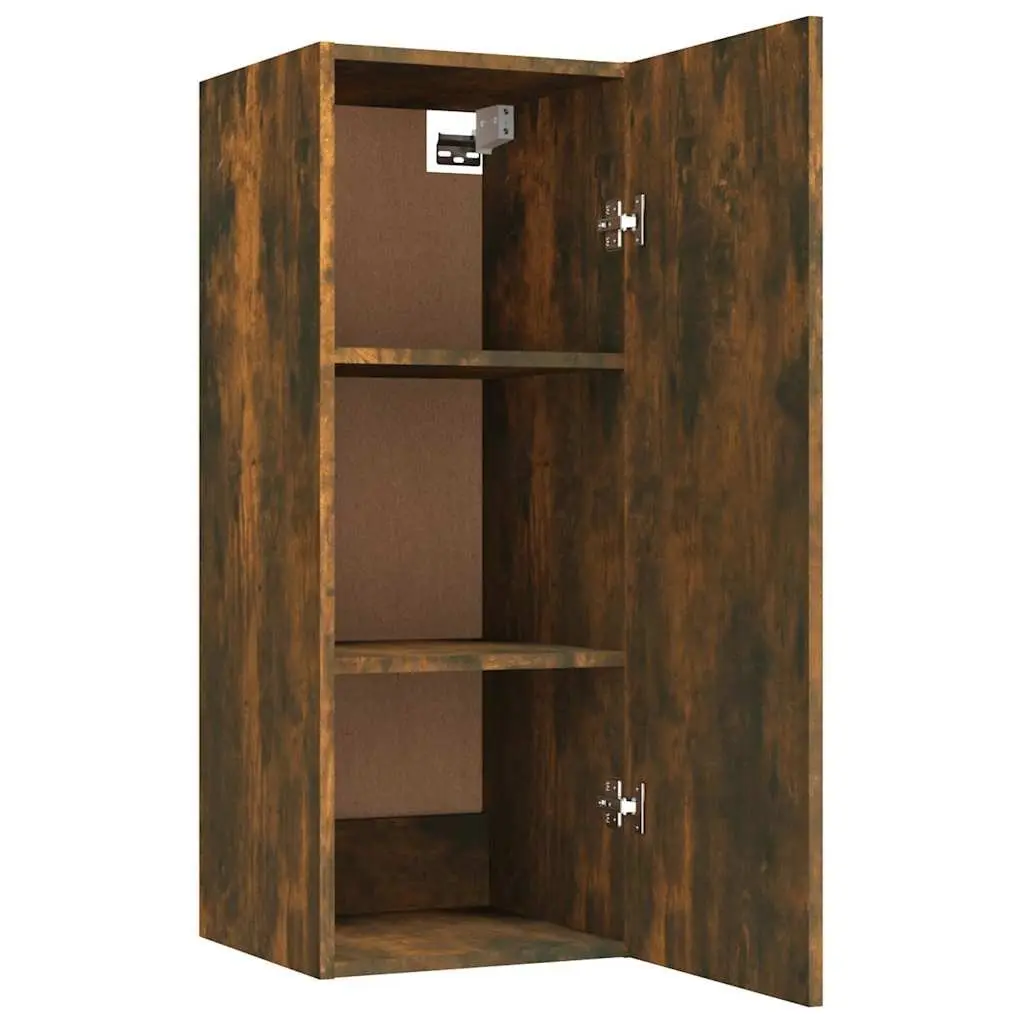 Hanging Wall Cabinet Storage Organizer Living Room Bedroom Brown Engineered Wood 34.5x34x90 cm