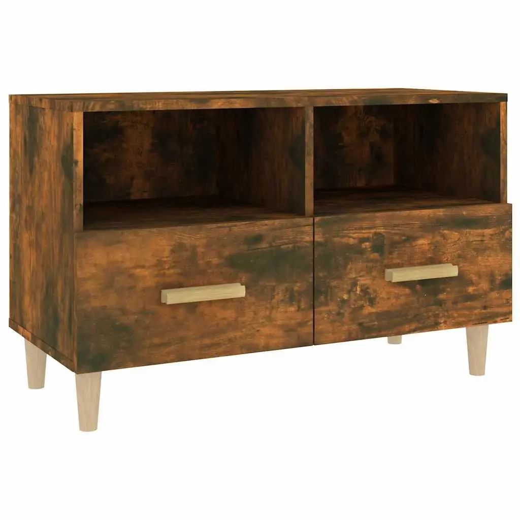 TV Cabinet Living Room Engineered Wood Smoked Oak 80x36x50cm