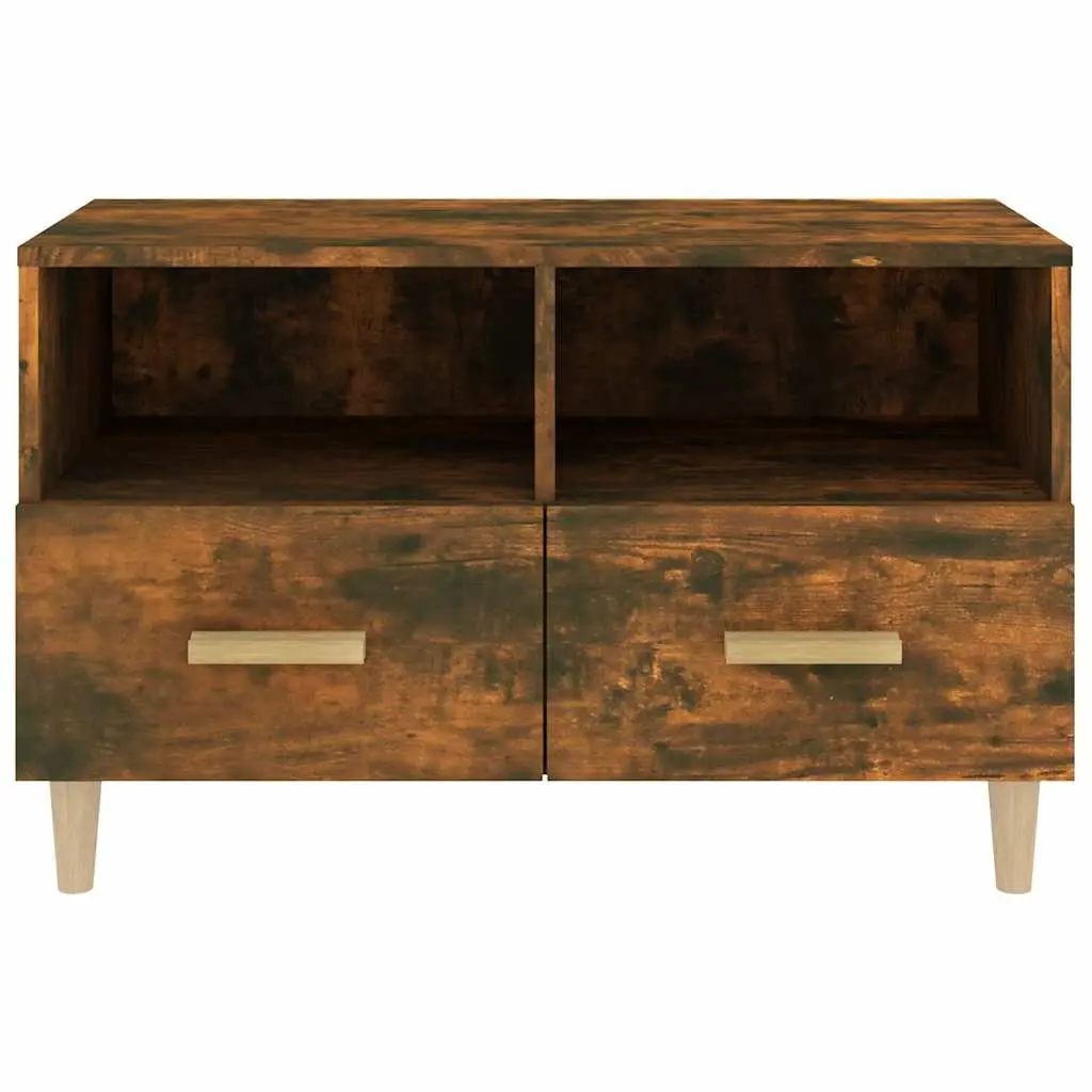 TV Cabinet Living Room Engineered Wood Smoked Oak 80x36x50cm