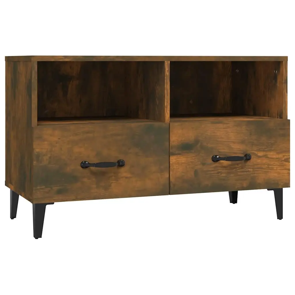 TV Cabinet Media Unit Storage Drawers Brown Living Room 80 x 36 x 50 cm