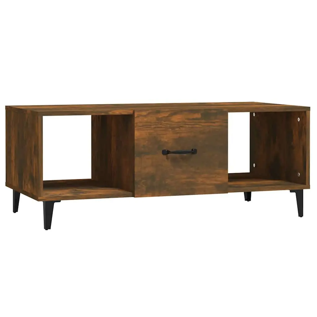 Coffee Table Living Room Brown Engineered Wood with Storage Compartments