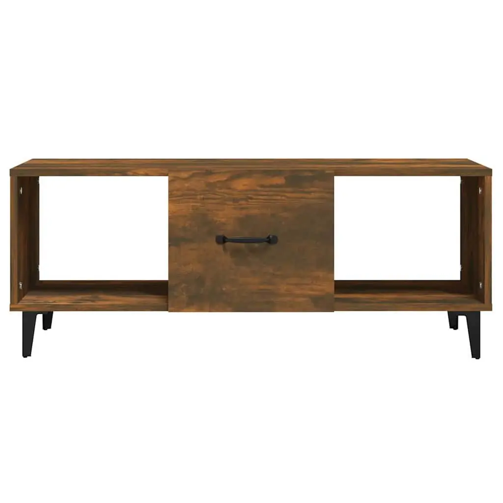 Coffee Table Living Room Brown Engineered Wood with Storage Compartments
