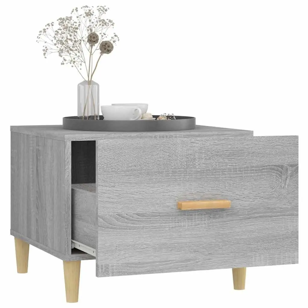 Coffee Tables Set of 2 Grey Sonoma 50x50x40 cm with Storage Drawers Side Table