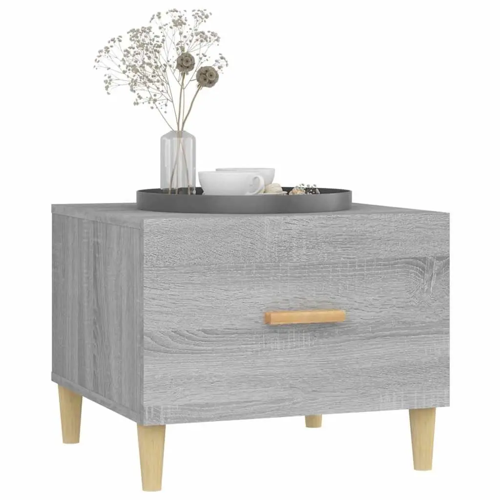 Coffee Tables Set of 2 Grey Sonoma 50x50x40 cm with Storage Drawers Side Table