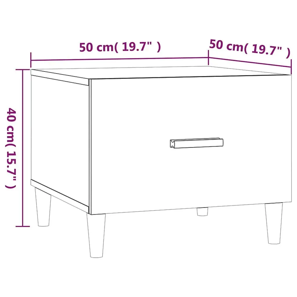Coffee Tables Set of 2 Grey Sonoma 50x50x40 cm with Storage Drawers Side Table
