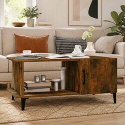 Coffee Table: 90L x 50W x 40H cm, Brown Engineered Wood