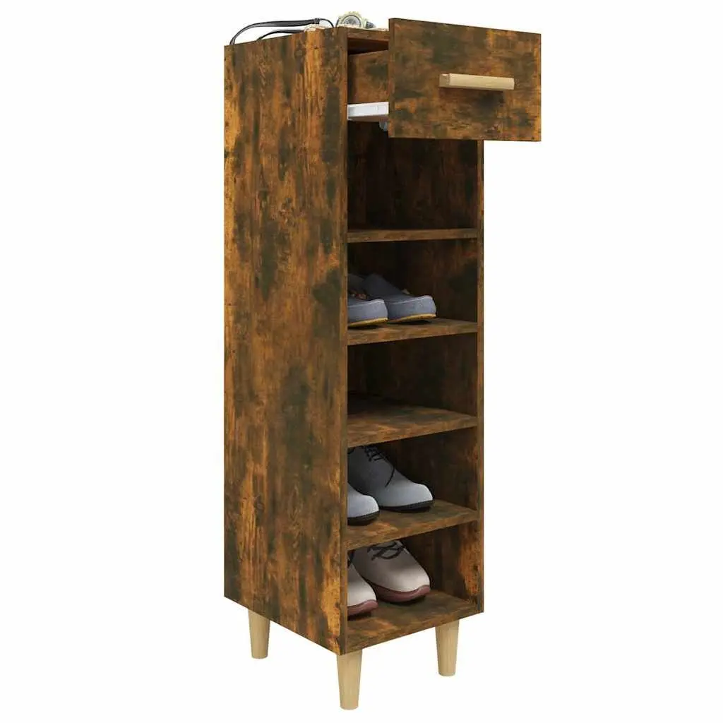Shoe Cabinet Storage Organiser for Hallway Bedroom 30 x 35 x 105 cm Brown Engineered Wood