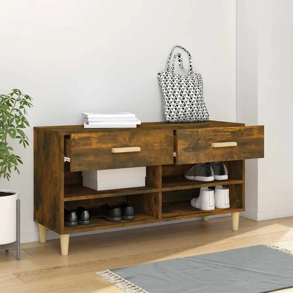 Shoe Cabinet with Drawers Compartments Brown Storage Organiser Furniture