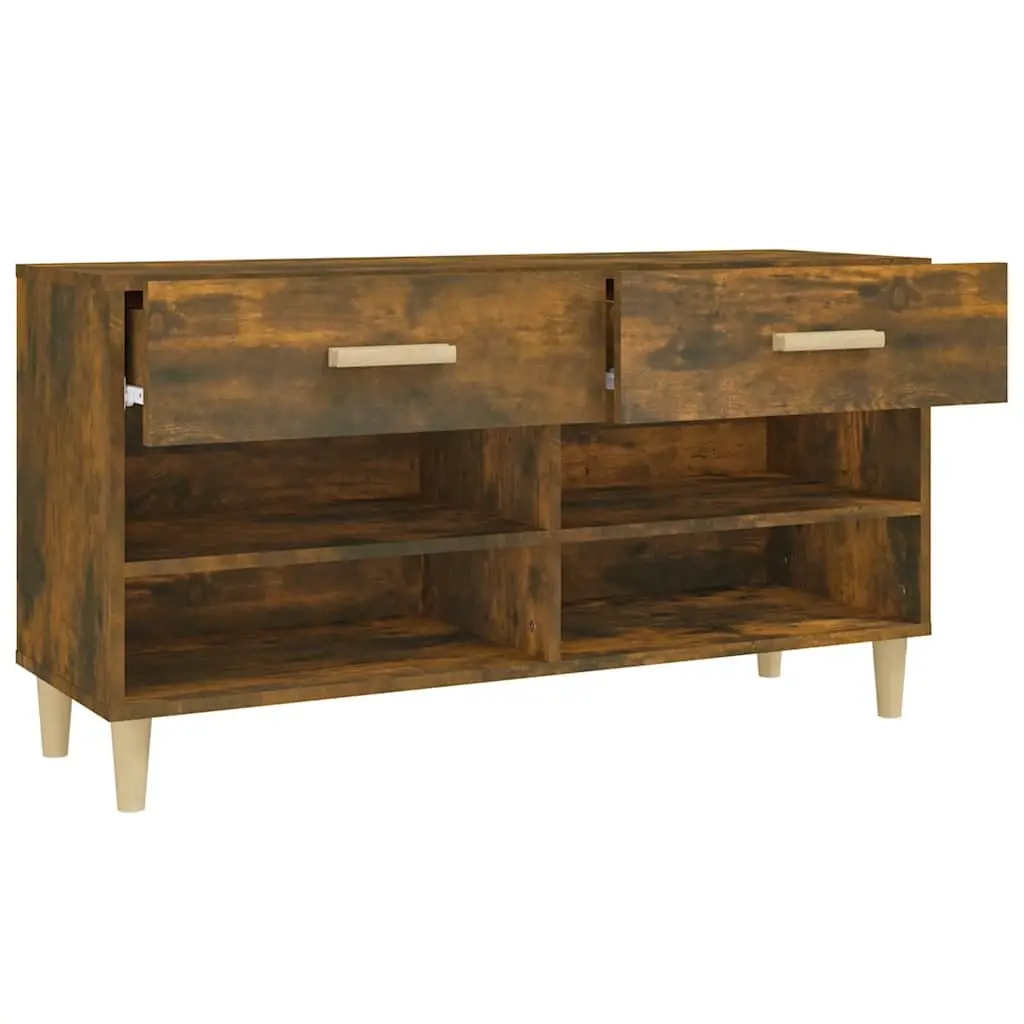 Shoe Cabinet with Drawers Compartments Brown Storage Organiser Furniture