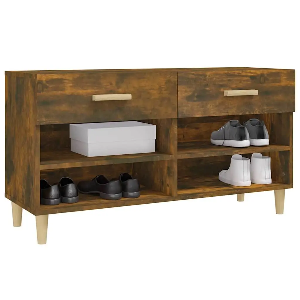 Shoe Cabinet with Drawers Compartments Brown Storage Organiser Furniture