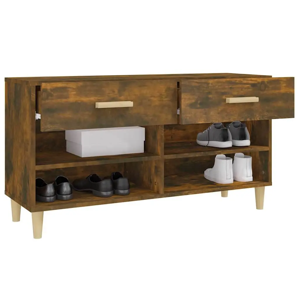 Shoe Cabinet with Drawers Compartments Brown Storage Organiser Furniture