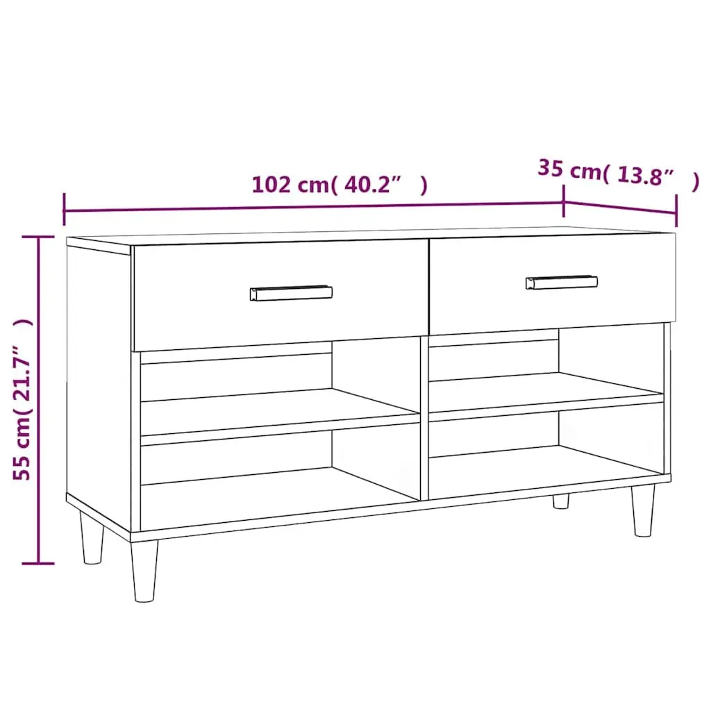 Shoe Cabinet with Drawers Compartments Brown Storage Organiser Furniture