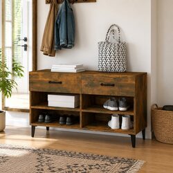 Shoe Cabinet Specifications: 102x35x55 cm, Brown
