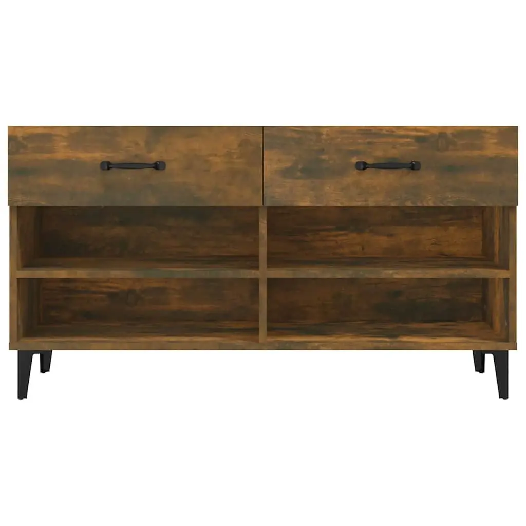 Shoe Cabinet for Home 102x35x55 cm Brown with 2 Drawers and 4 Compartments