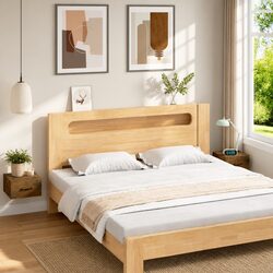 2 pcs Brown Bedside Cabinets - Floating Storage Solution