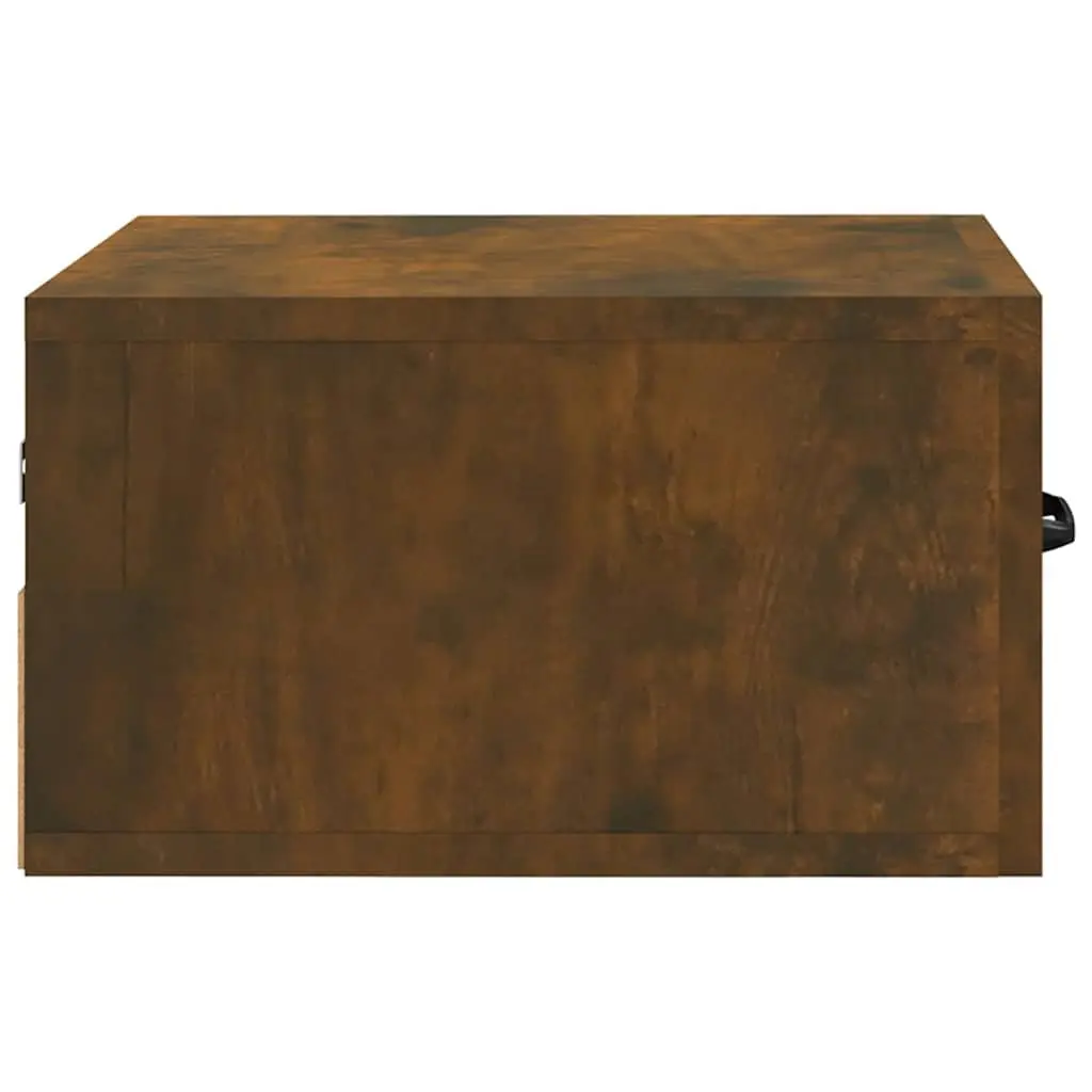 Wall-mounted Bedside Cabinet 2 pcs Brown Floating Storage Bedroom Nightstand
