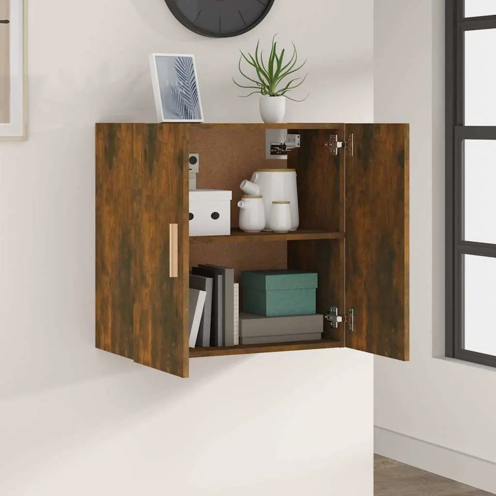 Wall Cabinet Smoked Oak Living Room 60x30x60 cm Storage Floating Hanging