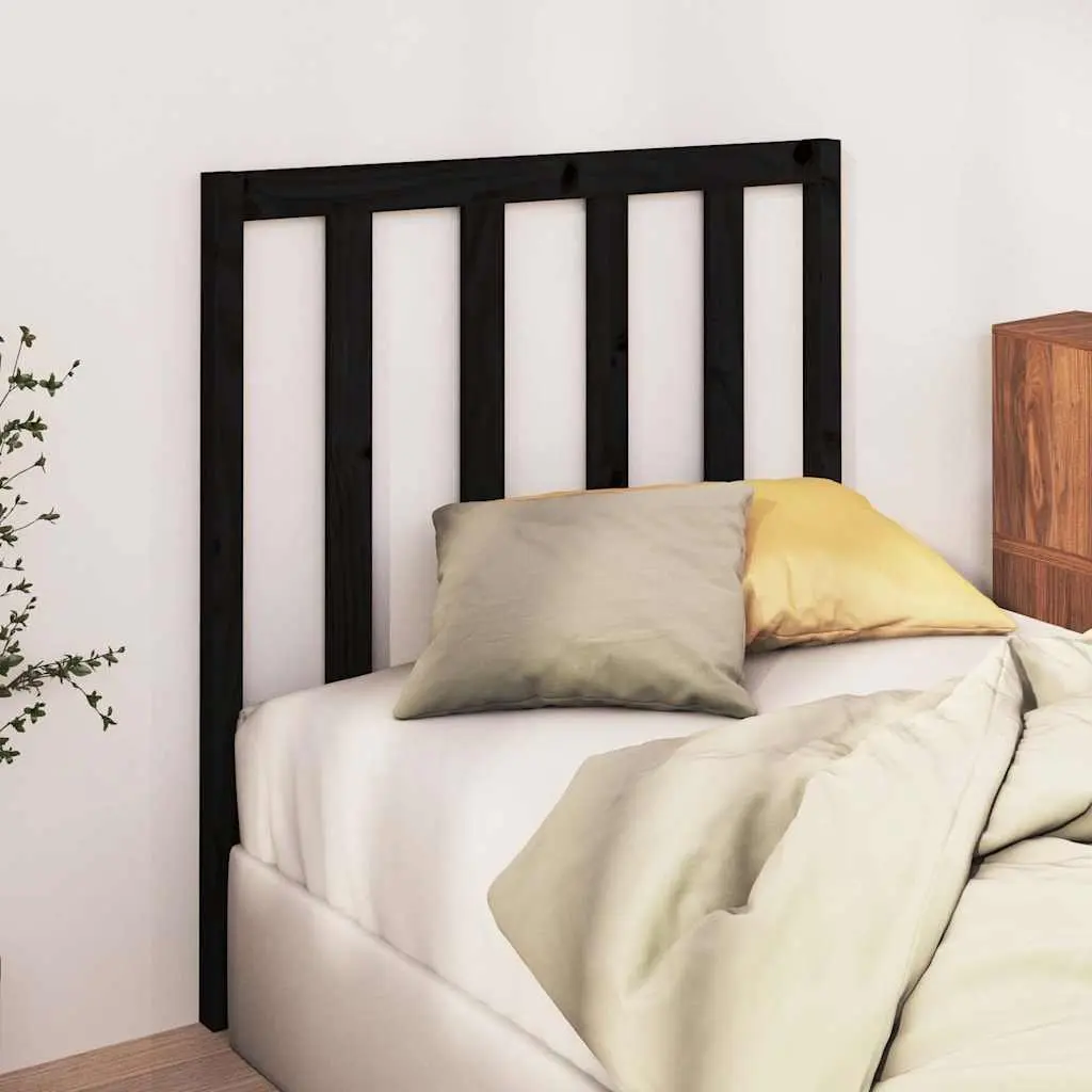 96cm Black Pine Bed Headboard
