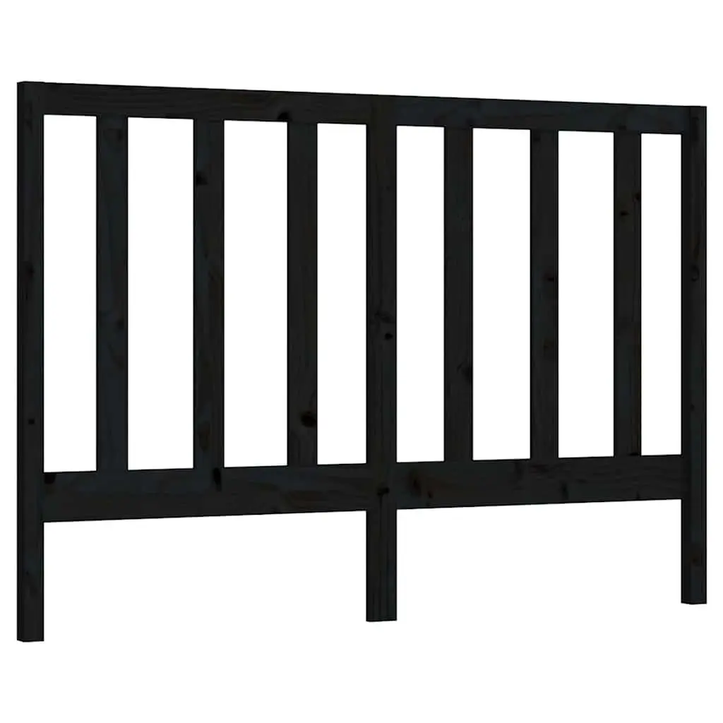 Wooden Bed Headboard Bedroom 141cm Black Solid Pine Wood